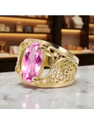 Vintažiniai amatai Žiedas Ametistas 14k geltono aukso vrc057y